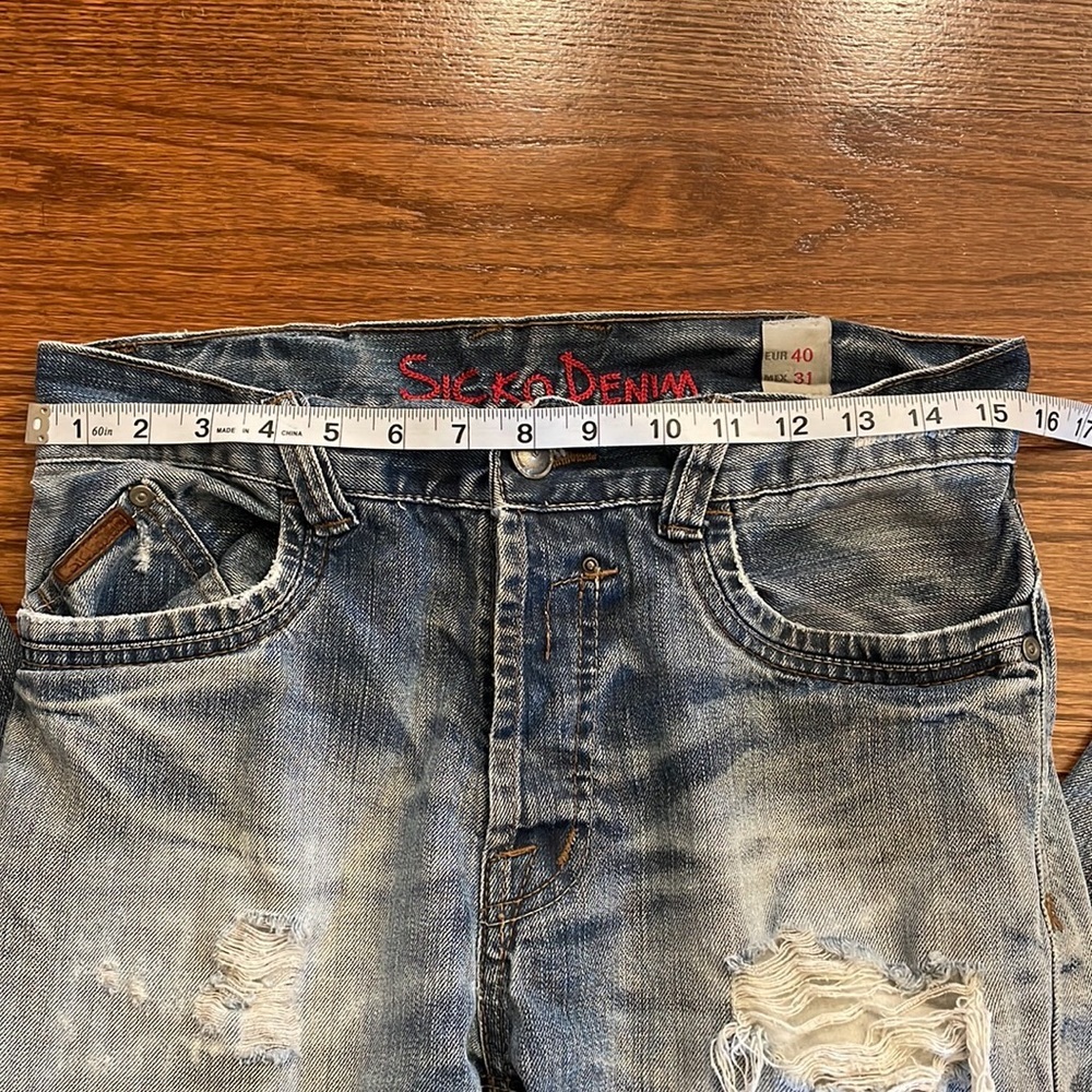 Sicko Denim SPECIAL SELECTION Vintage men’s distressed ripped jeans euro 40 / 31 - Picture 13 of 16